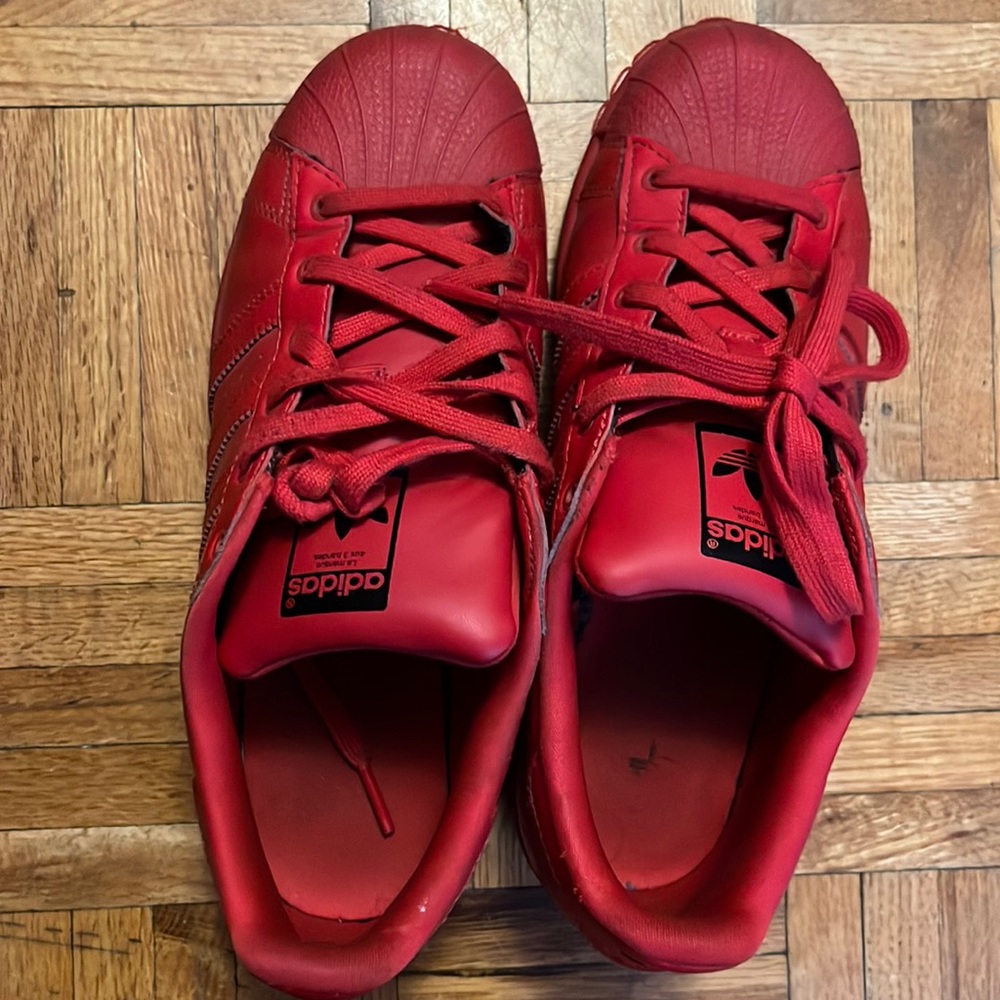 Adidas red sneakers